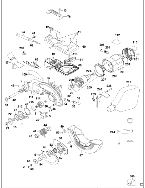 DEWALT Ersatzteile GEHRUNGSSÄGE DW713 Typ: 3 KS
