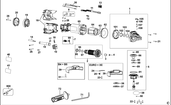 DEWALT Ersatzteile KLEINER WINKELSCHLEIFER DWE4204 Typ: 1 QS