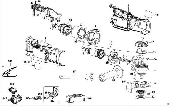 DEWALT Ersatzteile WINKELSCHLEIFER DCG412 Typ: 10 QW