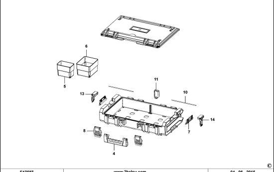 DEWALT Ersatzteile ORGANIZER DWST1-75522 Typ: 1 XJ