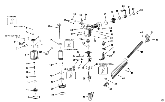 DEWALT Ersatzteile NAGLER DPN250MCN Typ: 1 XJ