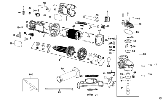 DEWALT Ersatzteile KLEINER WINKELSCHLEIFER DWE4056 Typ: 1 QS