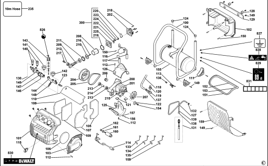 DEWALT Ersatzteile KOMPRESSOR DPC10QTC Typ: 1 QS