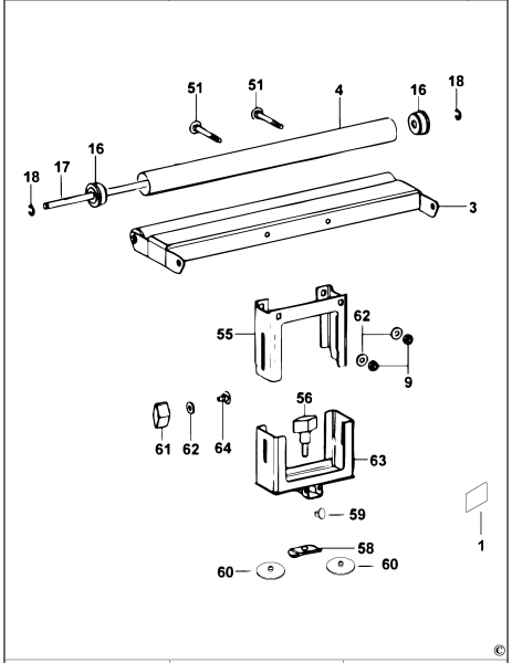 DEWALT Ersatzteile WALZENHALTERUNG DE7027 Typ: 3 XJ