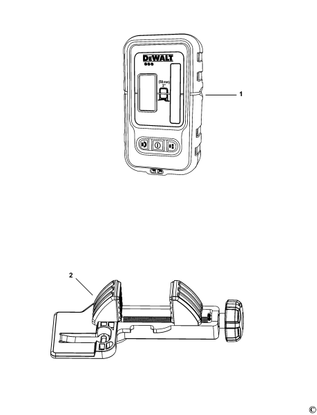 DEWALT Ersatzteile DIGITALER LASER DETEKTOR DE0892G Typ: 1 XJ
