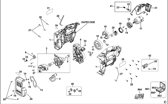 DEWALT Ersatzteile GEWINDESTANGENSCHNEIDER DCS350N Typ: 1 XJ