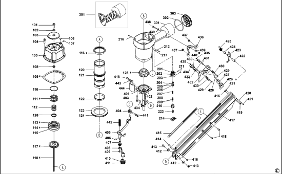 DEWALT Ersatzteile STAUCHKOPF - NAGLER DPN10033 Typ: 1 XJ
