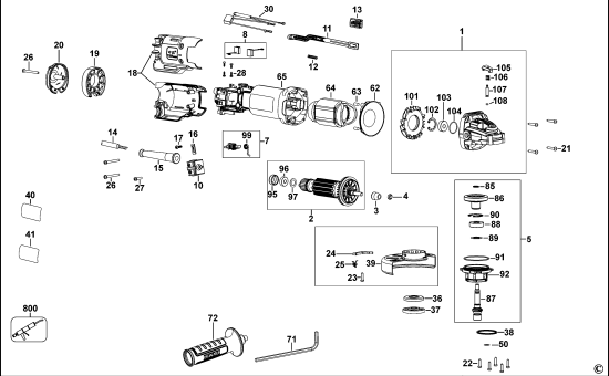 DEWALT Ersatzteile KLEINER WINKELSCHLEIFER DWE4235 Typ: 3 XJ