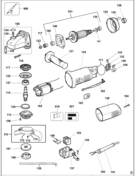 DEWALT Ersatzteile KLEINER WINKELSCHLEIFER DWE4016 Typ: 1 QS