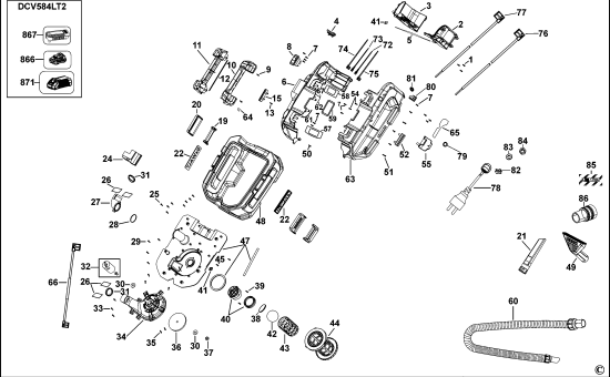 DEWALT Ersatzteile NASSTROCKEN SAUGER DCV584L Typ: 1 QW