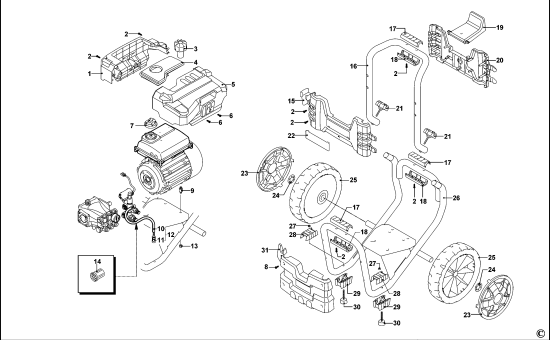 DEWALT Ersatzteile HOCHDRUCKREINIGER DXPW007E Typ: 1 XJ