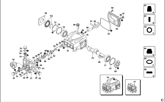 DEWALT Ersatzteile HOCHDRUCKREINIGER DXPW007E Typ: 1 XJ