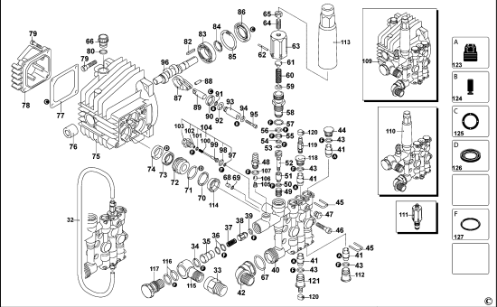 DEWALT Ersatzteile HOCHDRUCKREINIGER DXPW003E Typ: 1 QS