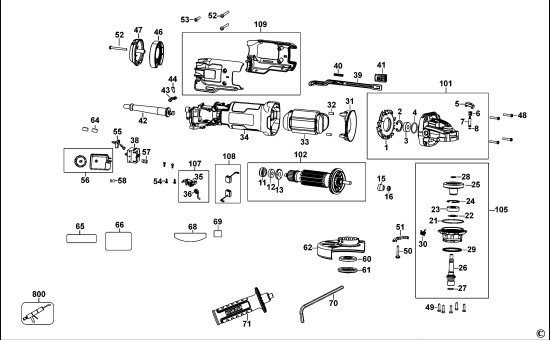 DEWALT Ersatzteile WINKELSCHLEIFER DWE4246 Typ: 1 QS