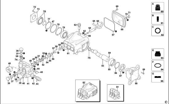 DEWALT Ersatzteile HOCHDRUCKREINIGER DXPW009E Typ: 1 XJ