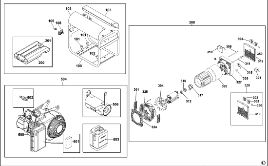 DEWALT Ersatzteile BENZIN-GENERATOR PE242SHI017 Typ: 1 XJ