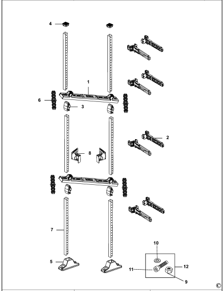 DEWALT Ersatzteile GESTELL DWST1-75694 Typ: 1 XJ
