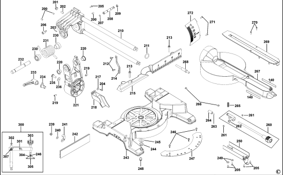 DEWALT Ersatzteile GEHRUNGSSÄGE DCS778 Typ: 1 QW