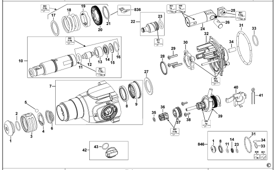 DEWALT Ersatzteile BOHRHAMMER DCH133 Typ: 1 QW