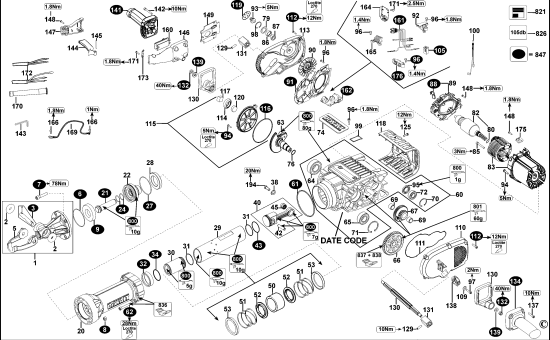 DEWALT Ersatzteile MEISSELHAMMER D25980 Typ: 4 XJ