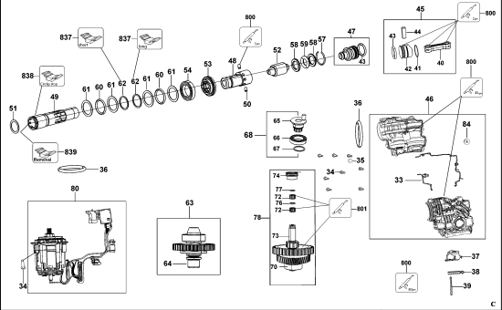 DEWALT Ersatzteile BOHRHAMMER DCH293 Typ: 1 XJ