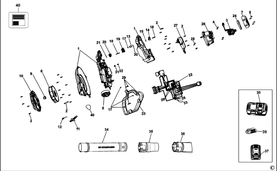 DEWALT Ersatzteile GEBLÄSESTAUBSAUGER DCM572 Typ: 1 QW