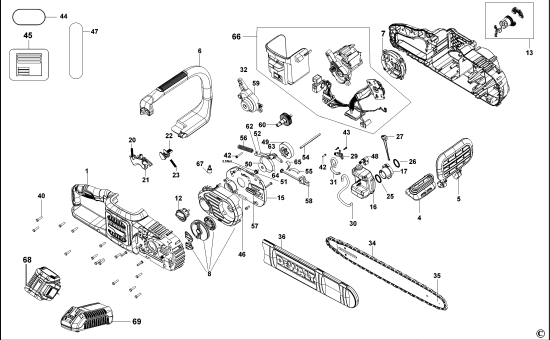 DEWALT Ersatzteile KETTENSÄGE DCM575 Typ: 1 QW