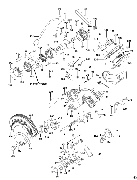 DEWALT Ersatzteile GEHRUNGSSÄGE DWS780 Typ: 11 QS