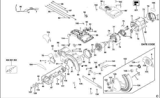 DEWALT Ersatzteile GEHRUNGSSÄGE DW712N Typ: 4 QS