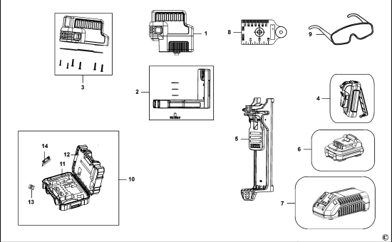DEWALT Ersatzteile PUNKTLASER DCE085G Typ: 1 QW