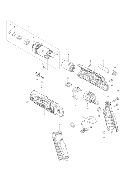 Makita Ersatzteile Akku-Knickschrauber DF012D