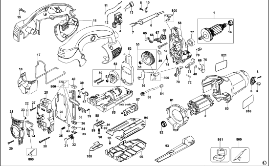 DEWALT Ersatzteile STICHSÄGE DW331 Typ: 2 QS