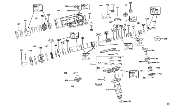 DEWALT Ersatzteile DREHHAMMER D25413K Typ: 2 QS
