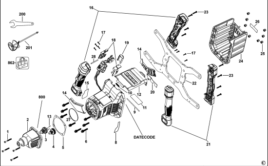 DEWALT Ersatzteile MISCHER DCD240 Typ: 1 QW