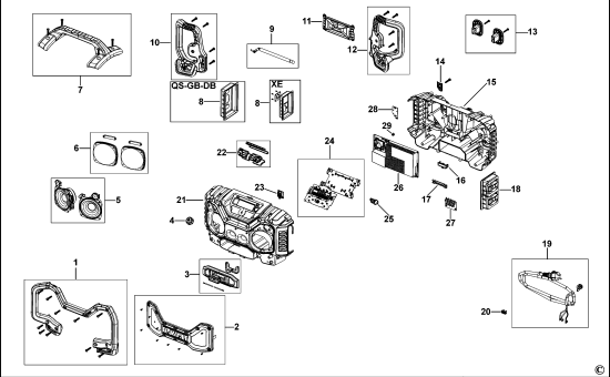 DEWALT Ersatzteile RADIO DCR027 Typ: 1 QS