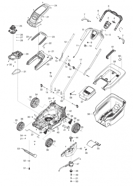 GARDENA Ersatzteile Elektro Rasenmäher PowerMax 1200/32 5032
