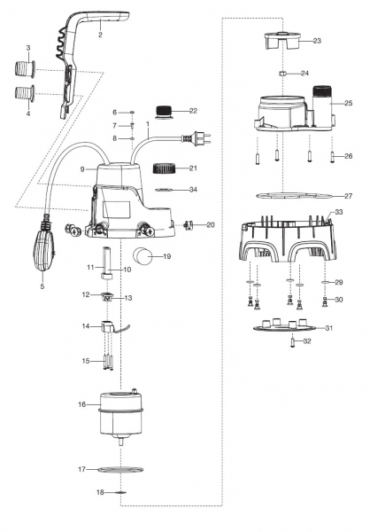 Ersatzteile GARDENA Schmutzwasser-Tauchpumpe 7000/D 1665