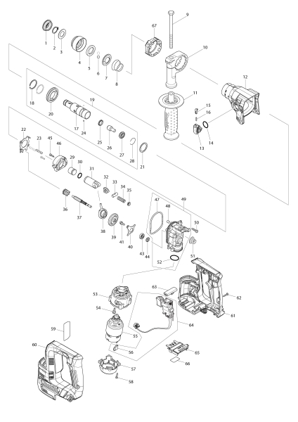 Makita Ersatzteile Akku-Bohrhammer HR140D