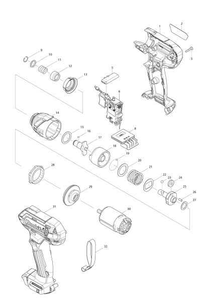 Makita Ersatzteile Akku-Schlagschrauber TD110D
