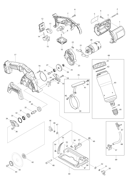 Makita Ersatzteile Akku-Glas- und Fliesenschneider CC301D