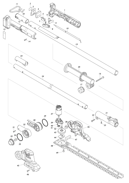 Makita Ersatzteile Akku-Heckenschneider UN460WD