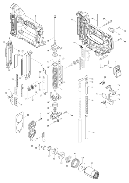 Makita Ersatzteile Akku-Stiftnagler  PT354D