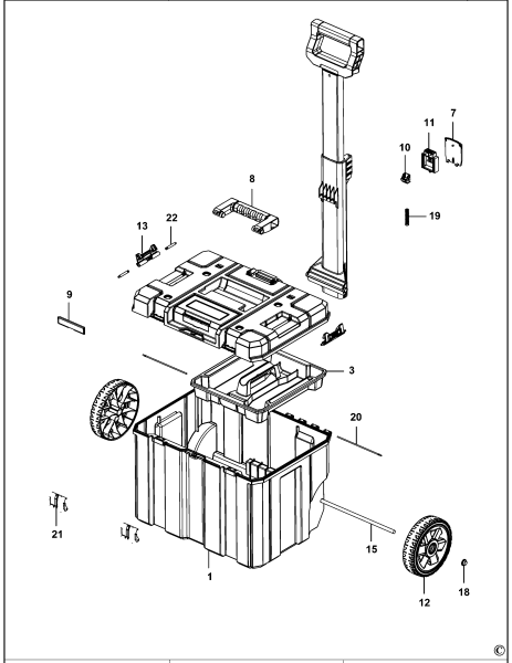 DEWALT Ersatzteile KOFFER DWST1-75799 Typ: 1 XJ