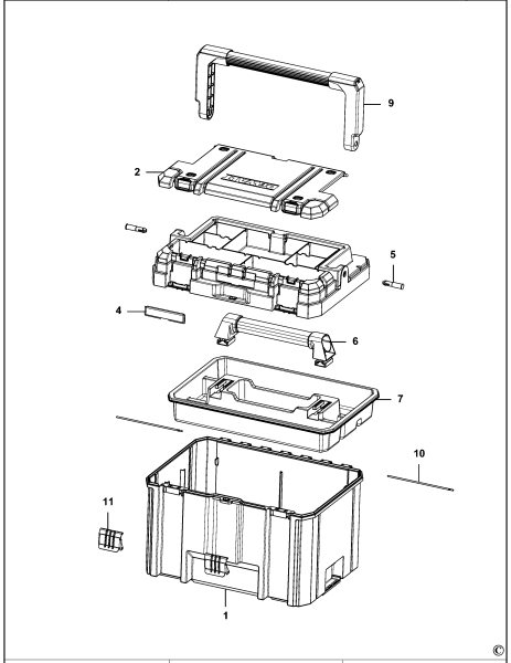DEWALT Ersatzteile WERKZEUGBOX DWST1-75774 Typ: 1 XJ