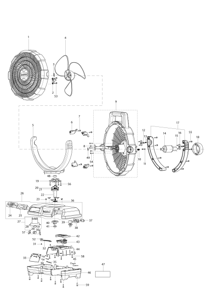 Makita Ersatzteile Akku-Lüfter DCF203