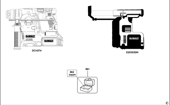 DEWALT Ersatzteile HAMMER DCH275 Typ: 1 XJ