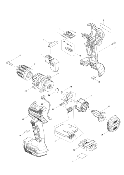 Makita Ersatzteile Akku-Schlagbohrschrauber DHP487