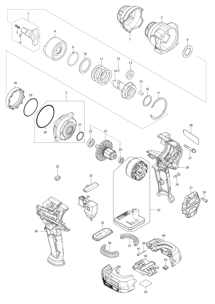 Makita Ersatzteile Akku-Schlagschrauber DTW701