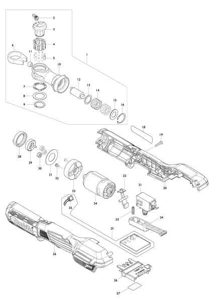 Makita Ersatzteile Akku-Ratschenschrauber DWR180