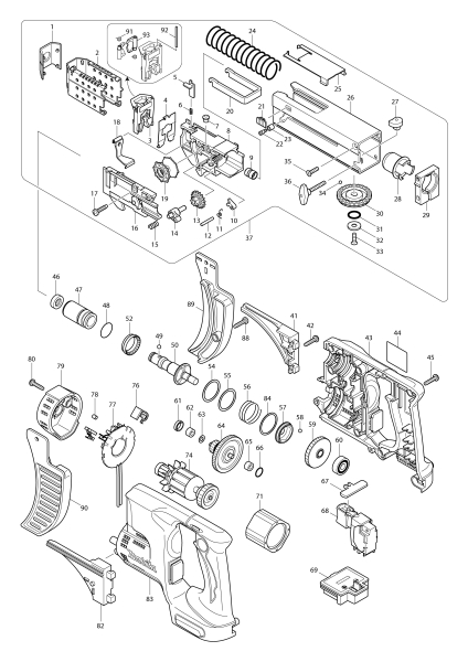 Makita Ersatzteile Akku-Magazinschrauber DFR550